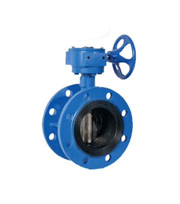 Worm Gear Double Flanged Butterfly Valve